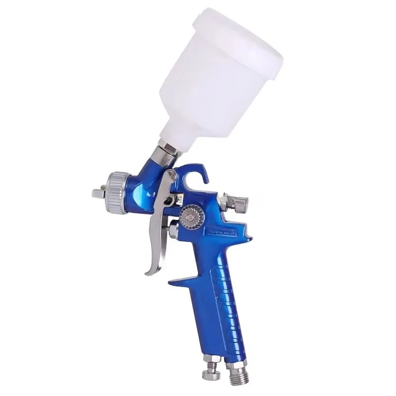 0.8 1.0mm Nozzle 125cc Gravity Feed Pneumatic Mini Airbrush Plastic HVLP Paint Spray Gun H2000 for Home Car Painting & Modeling