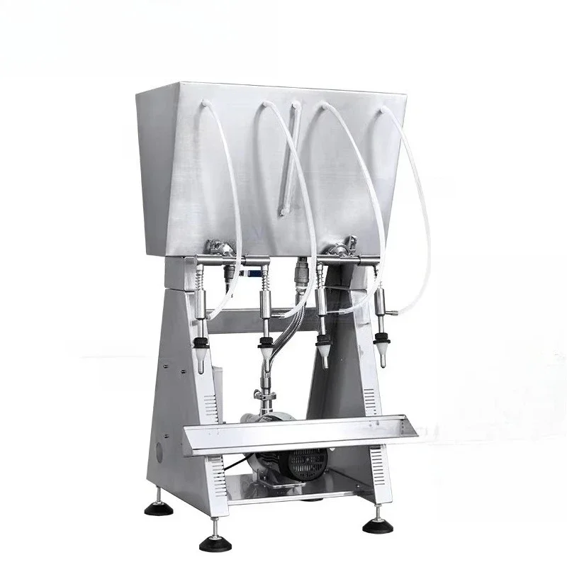 

ZS-RWGFP4 Siphon 4 Heads Soymilk Wine Beverage Cooking Oil Small Glass Bottle Cosmetics Liquid Filling Machine