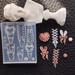 Nailart Bowknot Love Strap Mold 3d Carved Curved High Transparent Silicone Template