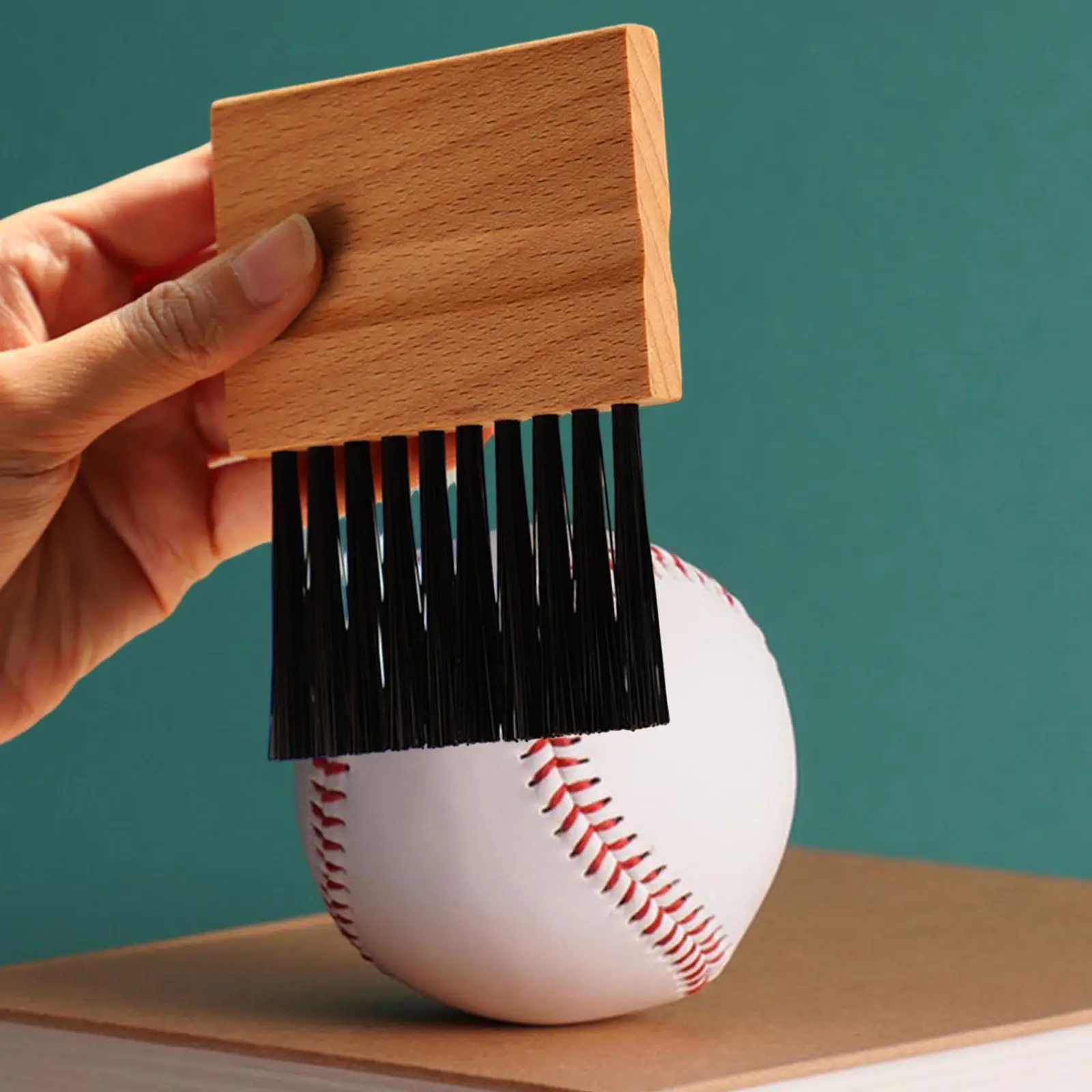 Cepillo de béisbol, cepillo de limpieza de árbitro deportivo, mango de madera ligero, cepillo de placa para el hogar de Softbol, equipo deportivo, cepillo de árbitro