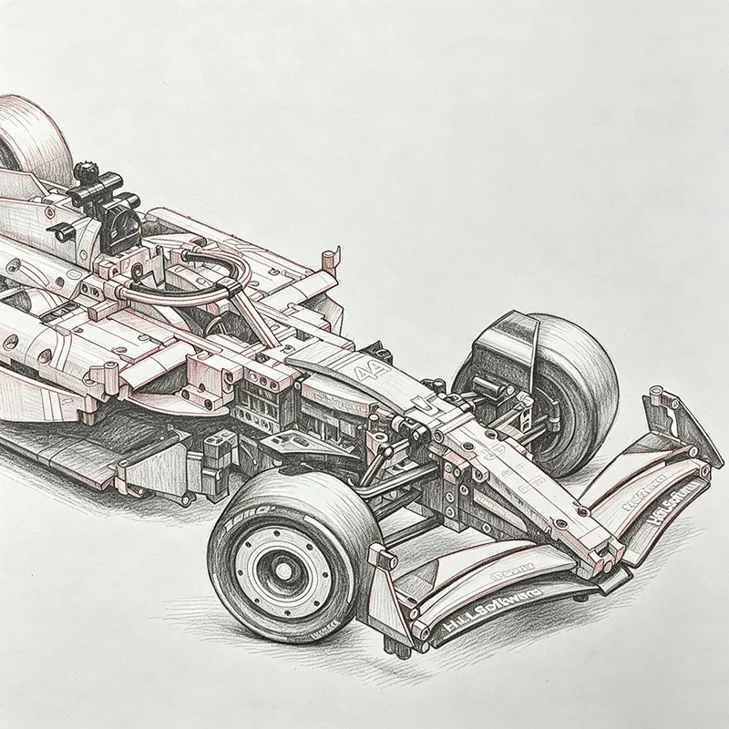 1361PCS Technical 1:8 Scale Red Racing Car SF-24, MOC Assembly Car Model, Collectible Display Ornament, Adult Gift