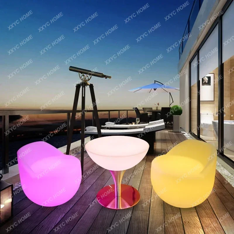 Led Glowing Furniture Table and Chair Combination Booth Outdoor Colorful Couch