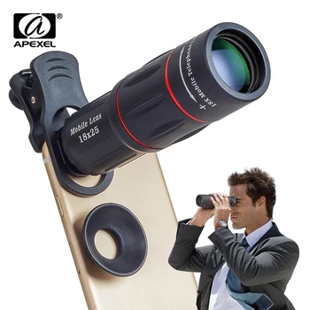 APEXEL 18X กล้องโทรทรรศน์ซูมเลนส์ Monocular กล้องโทรศัพท์มือถือเลนส์สำหรับ iPhone Samsung Smartphones สำหรับตั้งแคมป์ล่าสัตว์กีฬา