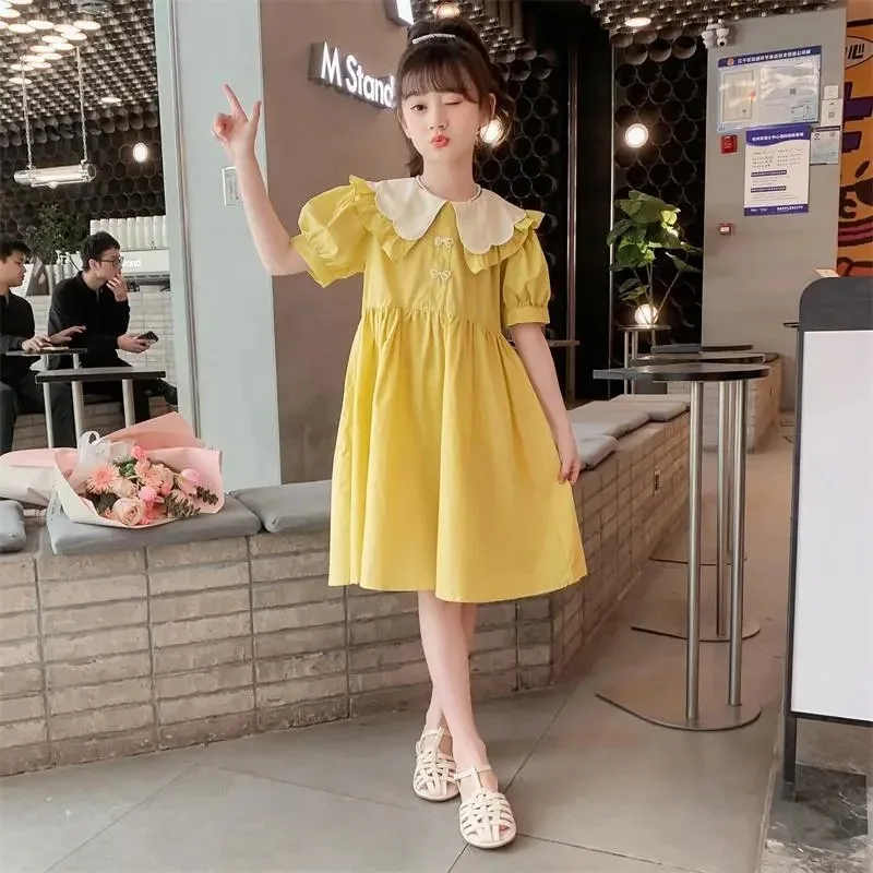 

Girls Casual Dresses Lapel Summer Dress – New Princess Gown for Big Girls