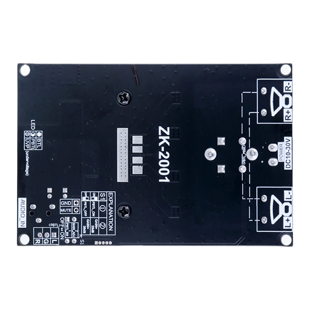ZK-2001 TPA3221 Scheda amplificatore di potenza digitale da palco posteriore puro Amplificatore audio stereo DC 10-30V 200W AMP Altoparlante subwoofer mono con ponticello