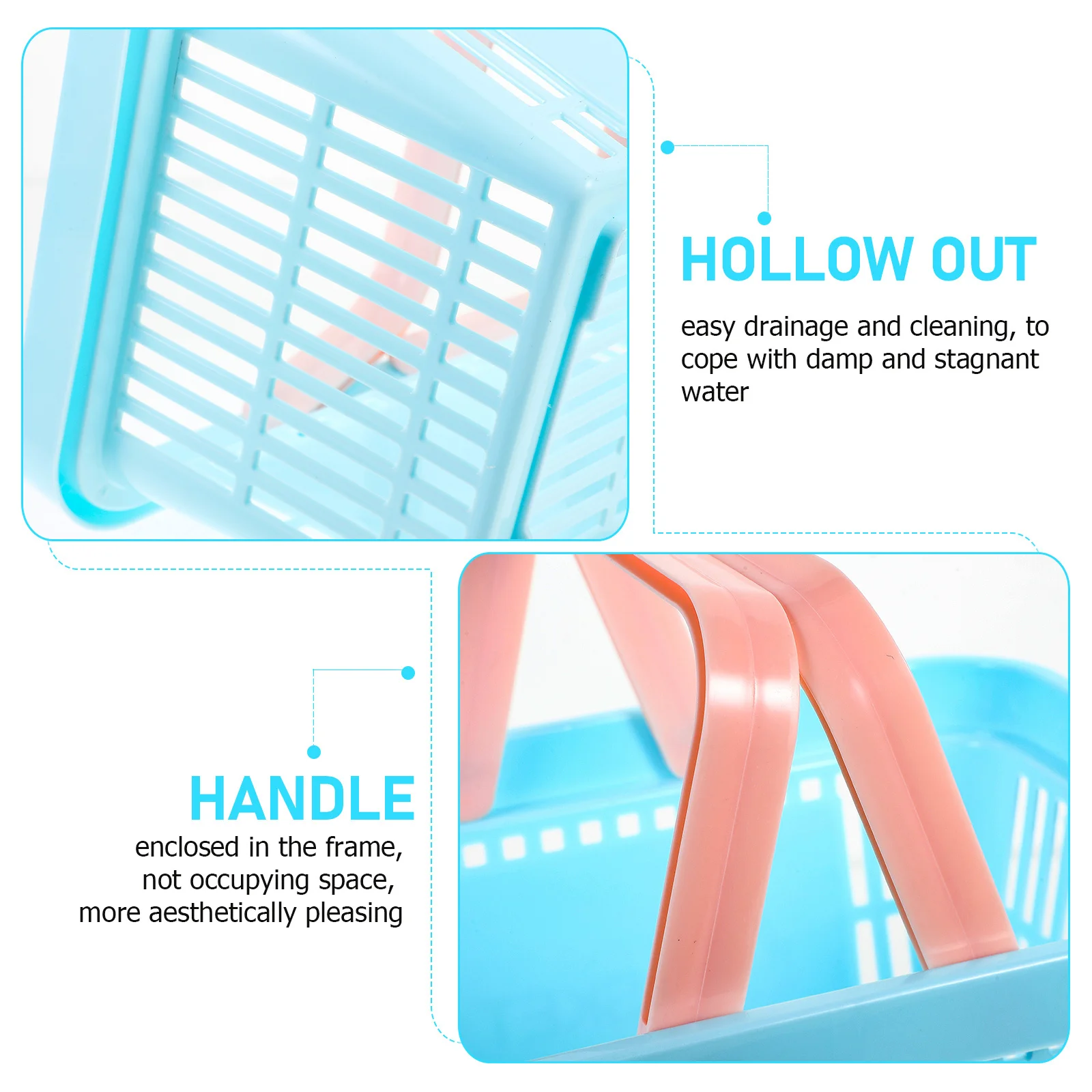 

Multi-Function Plastic Storage Basket Handheld Durable for Fruit Vegetable Snack Storage Home Supermarket Basket