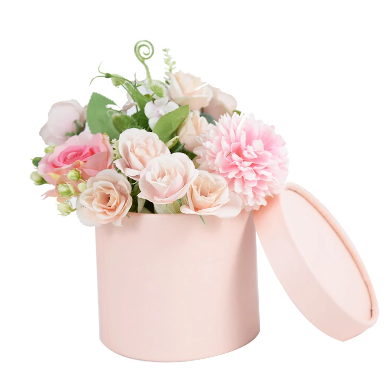 Blumenkasten, Geschenkverpackung, tragbar, rund, klein, Umarmungseimer, Aufbewahrung, Blumenverpackung, Blumenstrauß, Karton, Süßigkeiten, Tag, Mutter, Rose – Detail 12