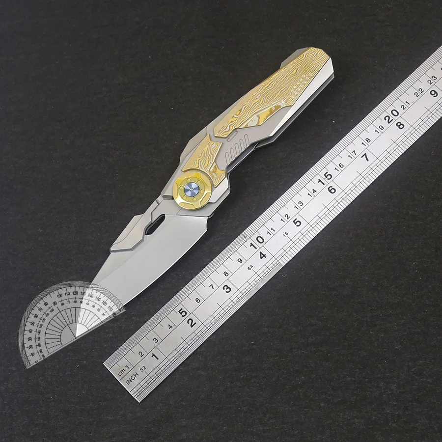 Knife Titanium Alloy Handle Folding Pocket Blade EDC Outdoor Camping Small Knives Hiking Hand Tool Utility Gear Men Gift Compact