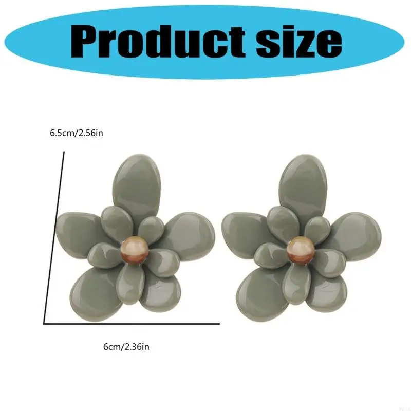 W0YA خفيفة الوزن الأزهار الأزهار الأزرار أقراط الراحة أنيقة ملحقات الأذن للاطلاع على البشرة الحساسة في المناسبات اليومية #6