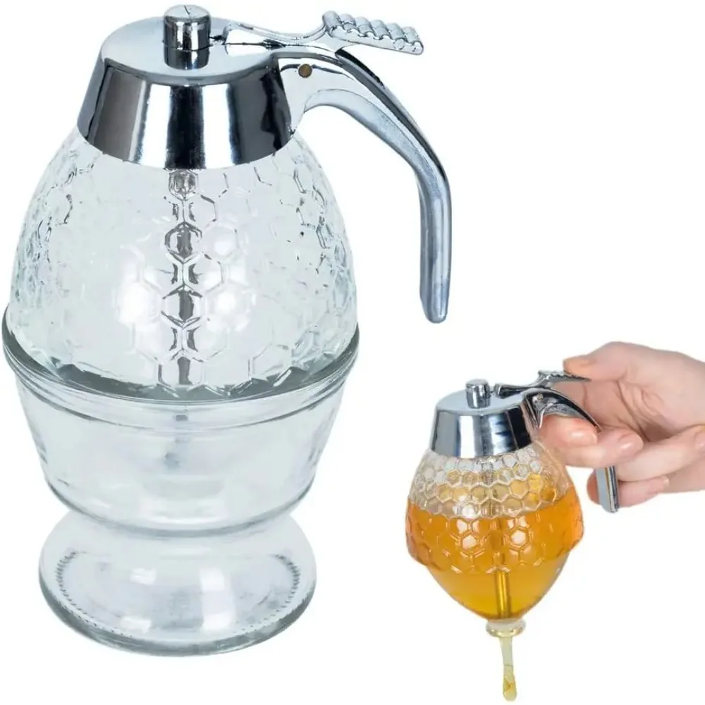 

Bee Drip Design Honey Dispenser Kettle Storage Container Juice Syrup Cup Squeeze Bottle Stand Holder Pot Durable and Practical