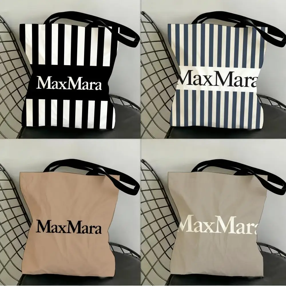 Bolsas de Almacenamiento de la Marca de Moda M-Max-Mara, Bolsa de Compras de Lona, Bolsa de Supermercado, Bolsa de Mano para Mujer, Bolsa de Regalo para Navidad