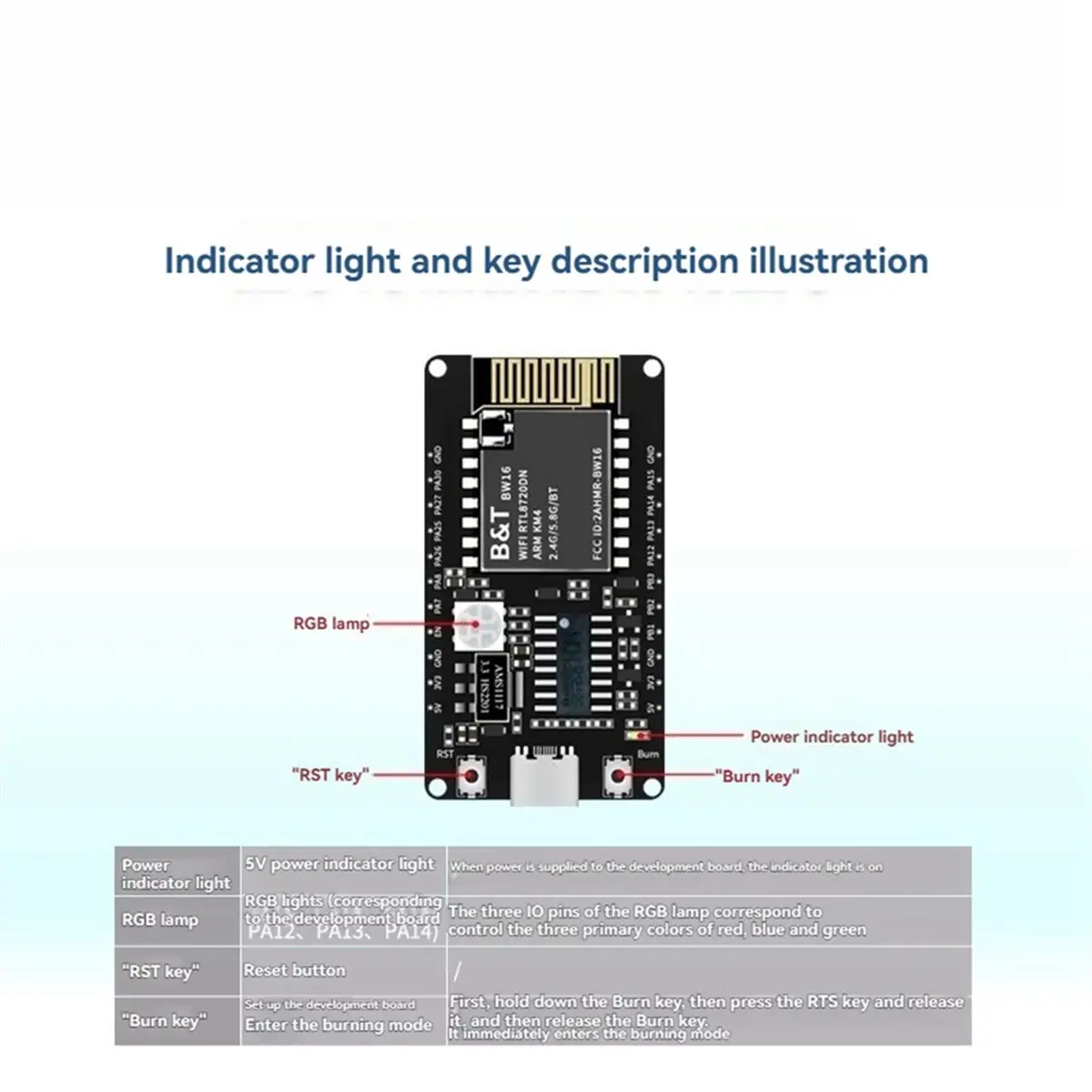 #18M Electronics Accessories,BW16-Kit Development Board with 0.96inch OLED Display Type-C (Black)