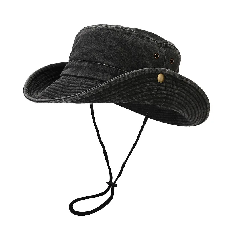 Four Seasons New Fashion Cotton Solid Bucket Hat Fisherman Hat for Men and Women Outdoor Travel Sun Hat