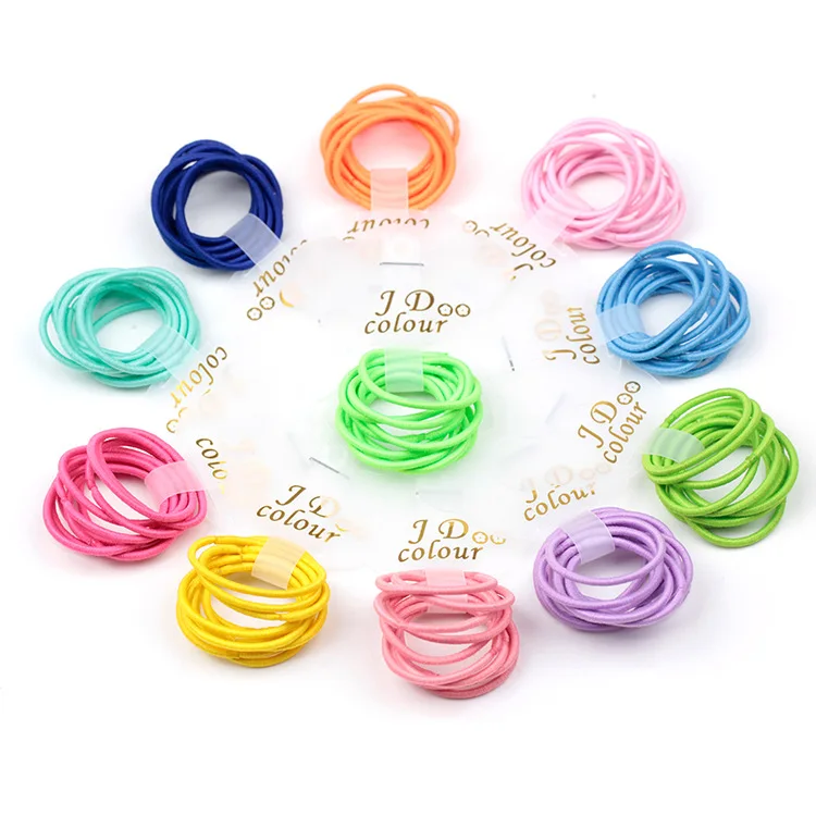 500pcs(50sets) Mini Child Hairband 24MM In Diameter Hair Ring Multi-color Elastic Hair Bands Cute Hair Accessories For Children