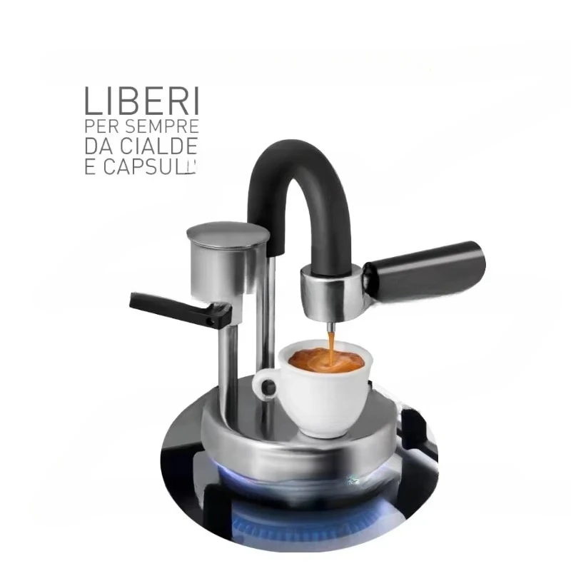Carmela Italian Moka Pot 3 Cup Stainless Steel Coffee Maker For Travel Home Office