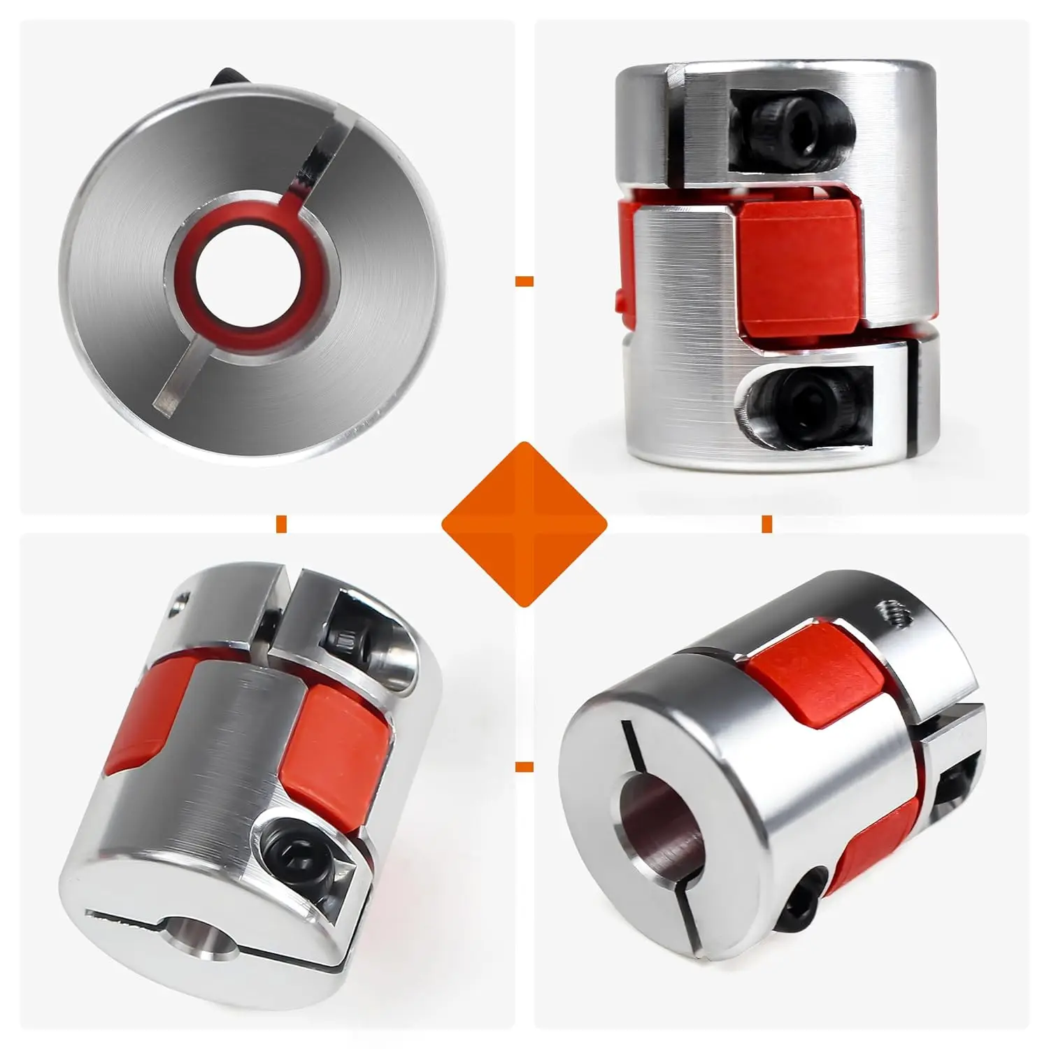 3Pcs Shaft Coupling Jaw Shaft Coupler Aluminum Plum Coupling D25L30 Connector for 3D Printer/DIY Encoder/CNC Machine