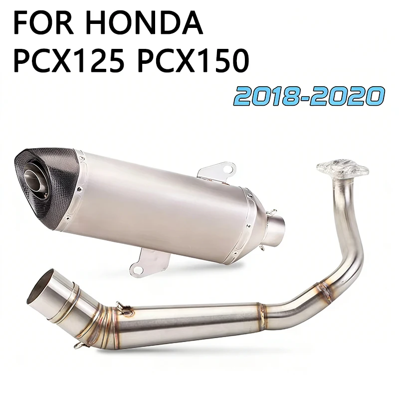 

Slip-On high quality Motorcycle Scooter Exhaust Muffler Full System Middle Pipe Escape Fit for HONDA PCX125 PCX150 2018-2020