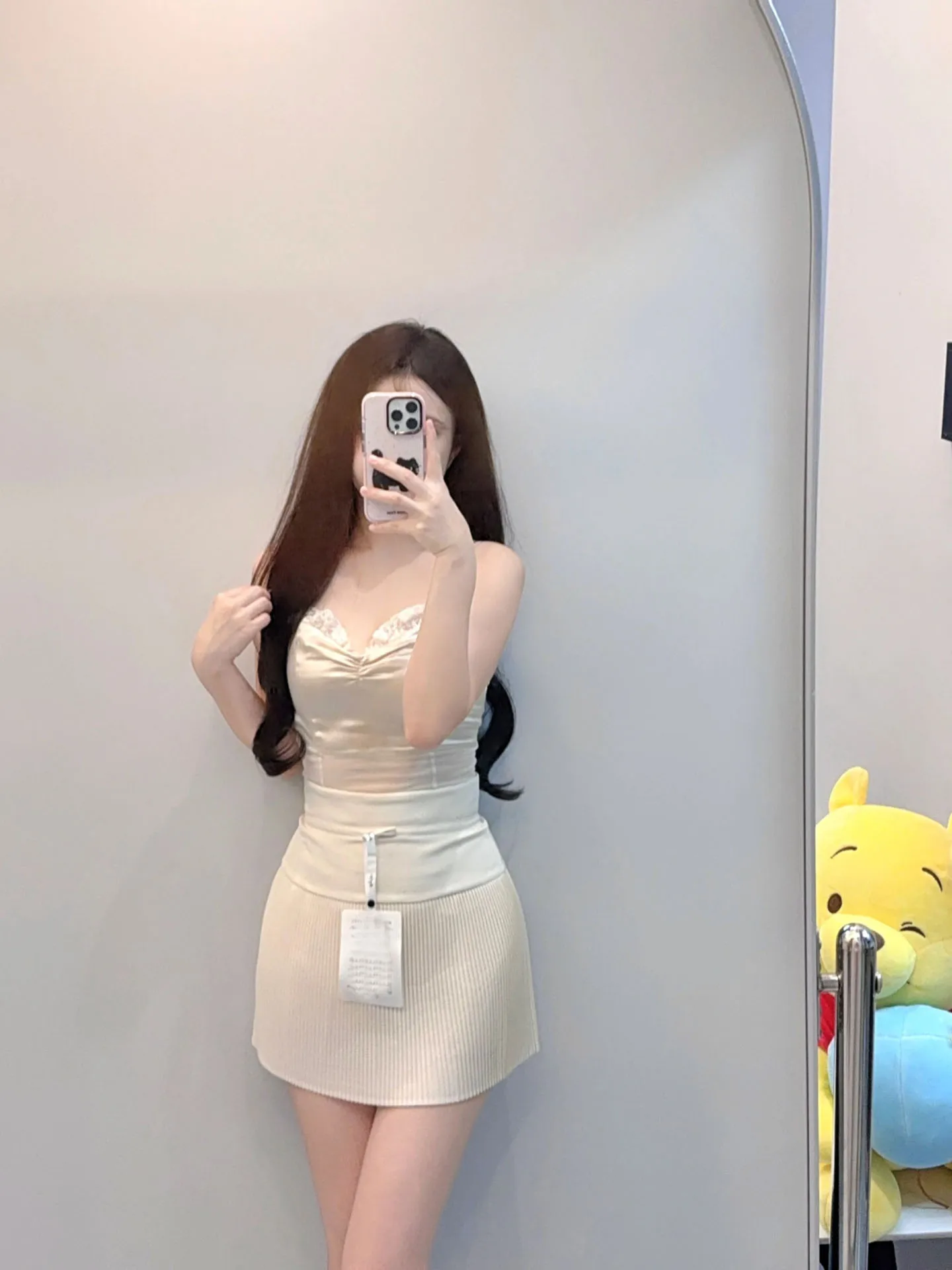 

Dragon Heart High Waist Pleated Skirt Classic Color Versatile Ultra Fine Pleat Knot Casual Polyester Fiber