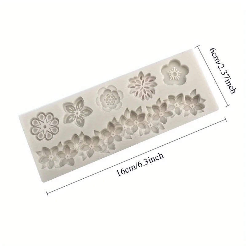 1pc Flower-shaped Fondant Silicone Mold Multi-petal Flower Bushes Fondant Silicone Molds Decorate Cake Baking Tools view 3