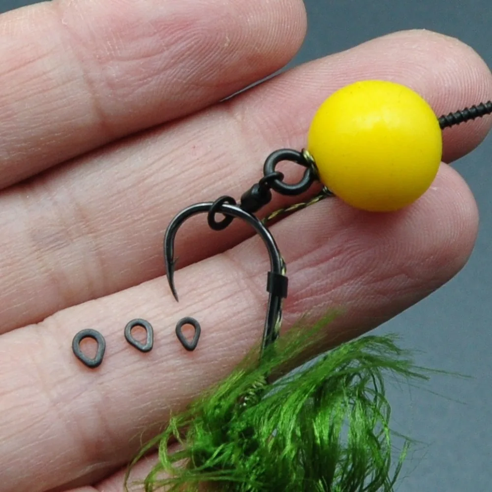 2025 black Metal Fish Connector Ellipse Line Tackle Fishing Split Rings S M L Anti Damage Circle Swivel Snap Fishing