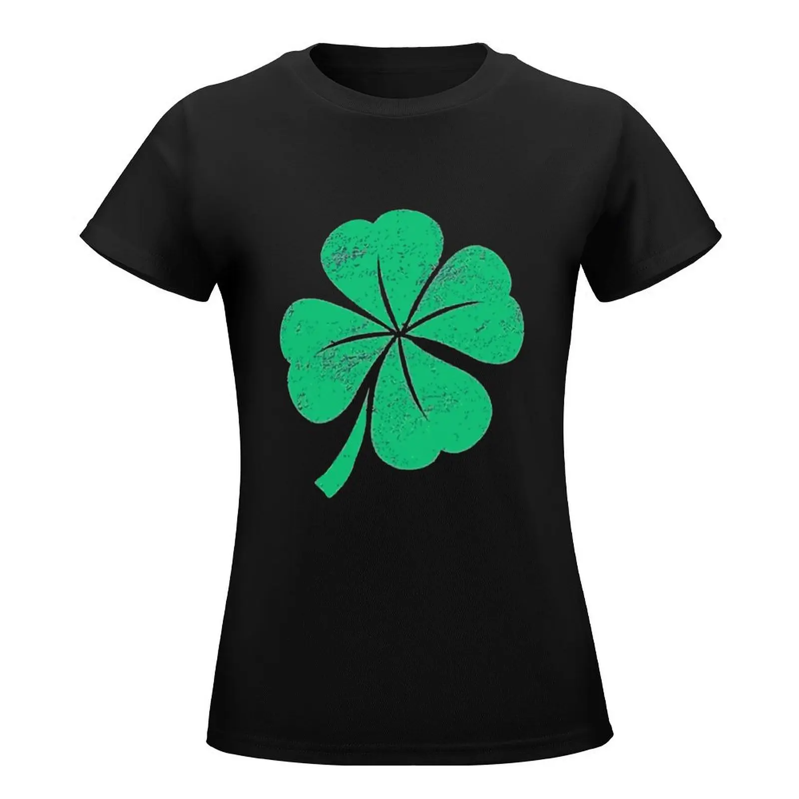 4 Leaf Clover Lucky shamrock St Pattys Day Irish pride T-Shirt plus size tops vintage funny t shirts for Women