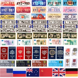 MOC Money Building Blocks Kit Printed Tiles 1x2 Money Printed Bank cards passport DIY Accessories Brick Toys Boys Gift
