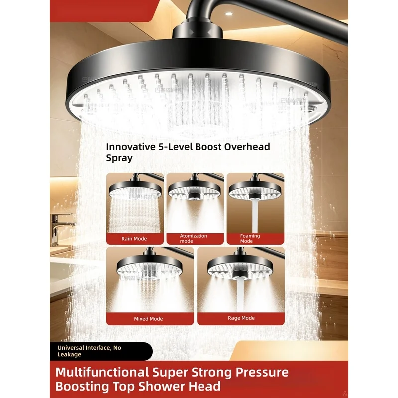 Top‑spray handheld showerhead, pressure‑boosting shower nozzle, single‑head shower spray—national subsidy available.