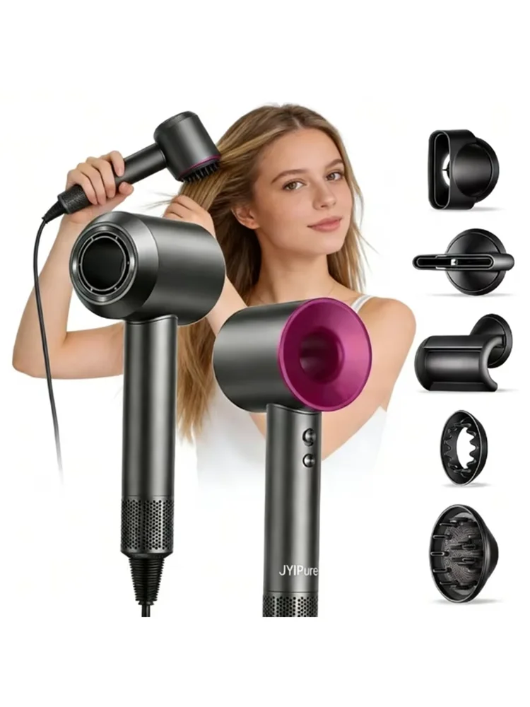 1600W Negativ-Ionen-Haartrockner 5-in-1 Leiser Haartrockner mit Heiß- und Kaltluftfunktion Schnelltrocknend Geeignet für Zuhause und Reisen
