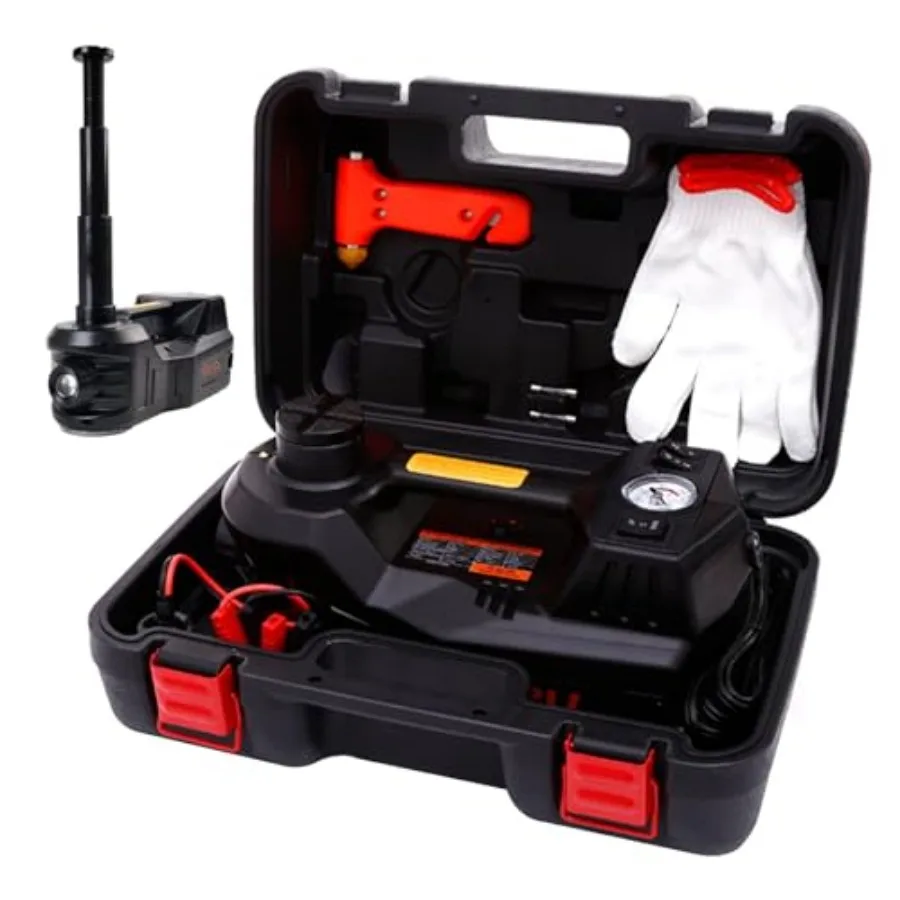 

Электрический гидравлический домкрат-набор 5 тонн 12В, портативный, высота подъема 17,7 дюйма, с насосом для накачки шин, для ремонта внедорожников, седанов, грузовиков и легковых автомобилей