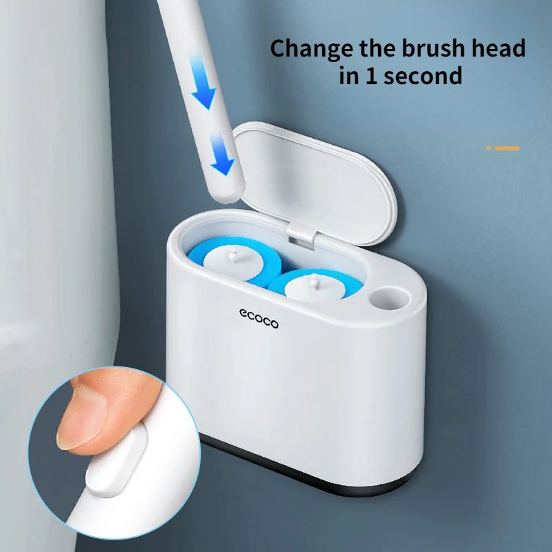 ECOCO Disposable Toilet Brush Household Cleaner Wall Mounted Artifact Bathroom Floor Cleaning Home Helper Storage Box Case Set