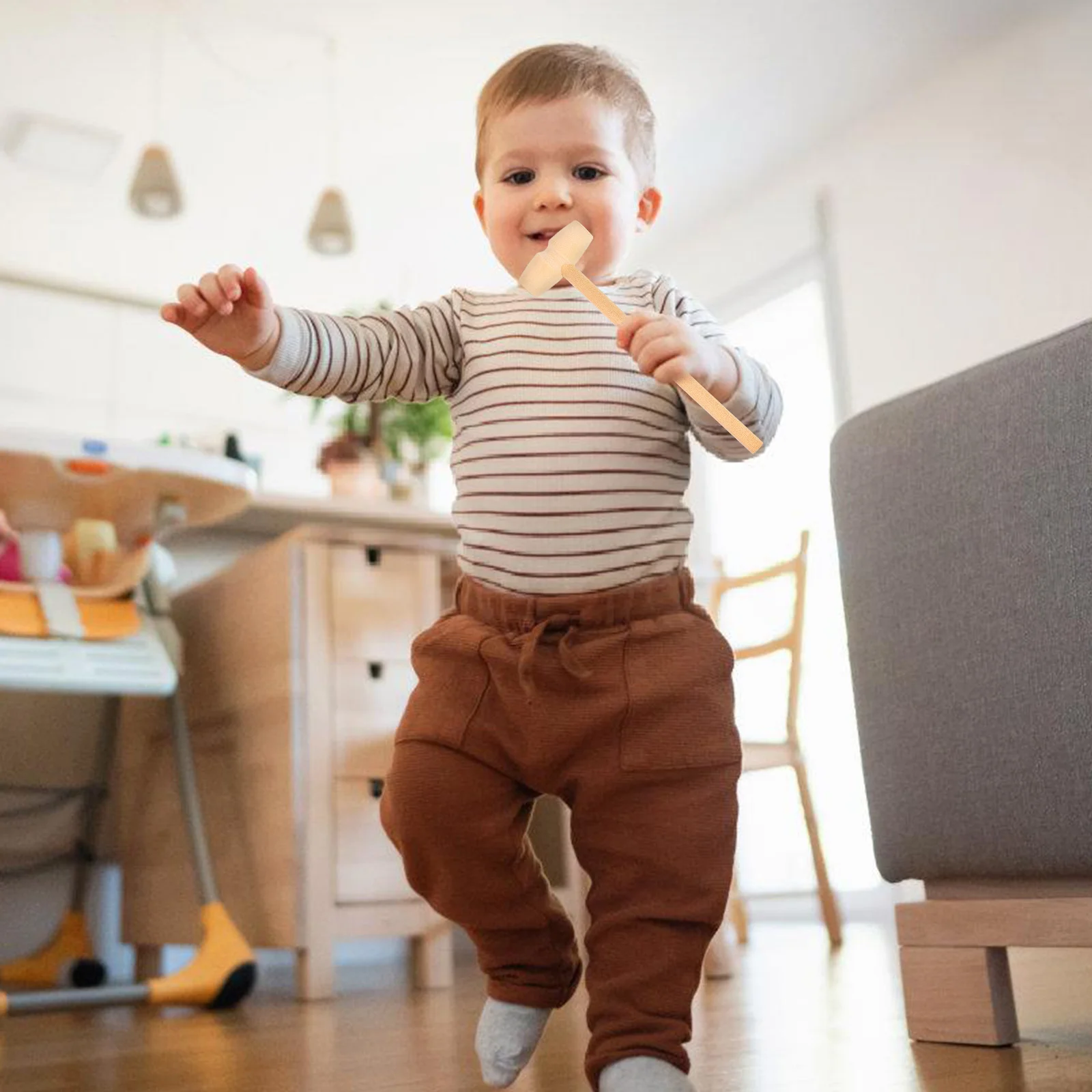 12 قطعة مطرقة لعب للأطفال من الخشب الصلب الطبيعي مطرقة صغيرة غير سامة تطور قوة التنسيق متعة فوز الجنيه النشاط