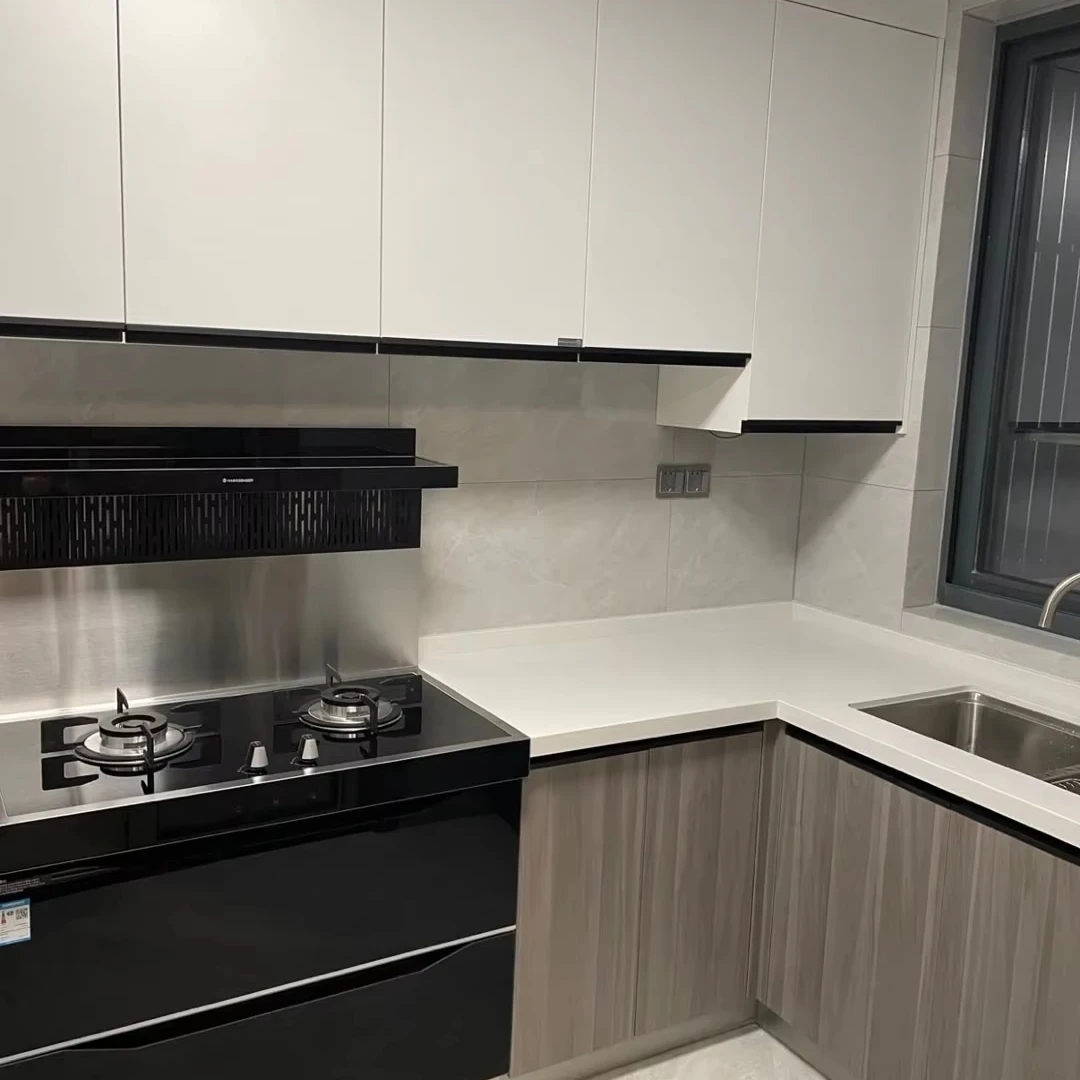 ^Modern Solid Oak Wood Whole Cabinet Kitchen System Furniture Multi-layer Panel Factory Direct Supply