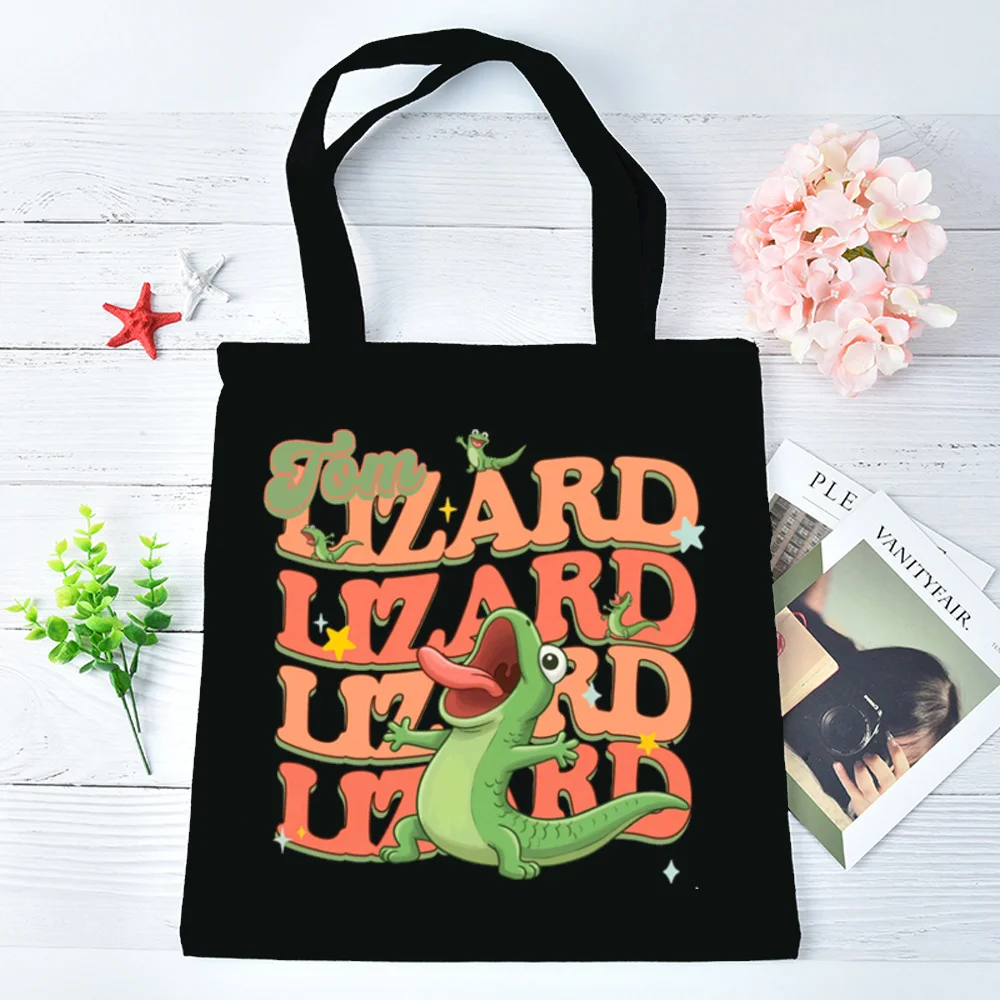 Tom Lizard tote bag grocery shoulder  shopper canvas  einkaufstasche femme