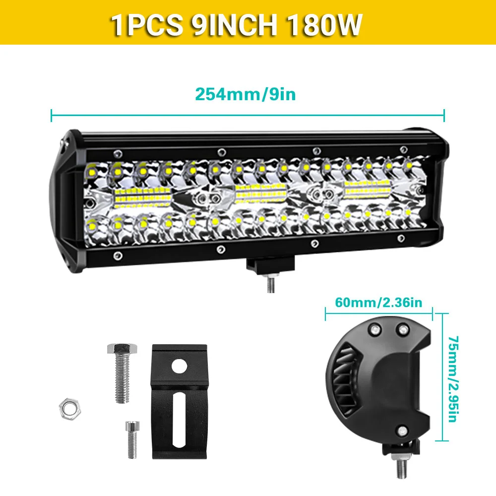 4/7/9/12/17/20 Inch Led Lichtbalk Voertuig 12V Werklamp Bar Spotlight Boot Barra Led Rijden Vrachtwagen ATV SUV 4x4 Lange Afstand