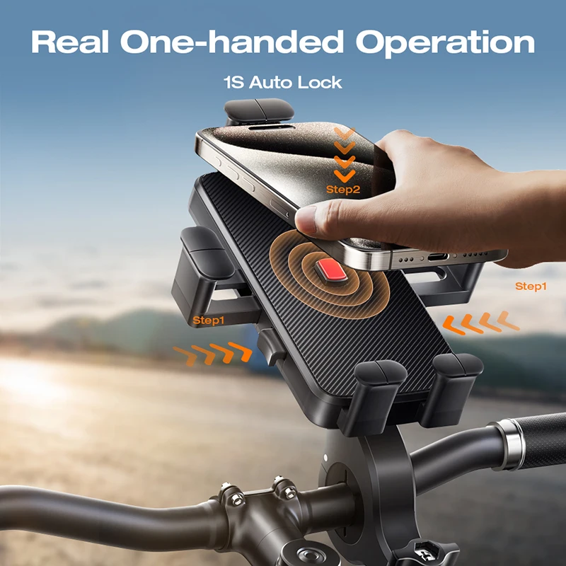 Joyroom Universal Bike Phone Holder 360° View Bicycle Phone Holder Mount for 4.7-6.8 inch Mobile Phone Stand Shockproof Bracket