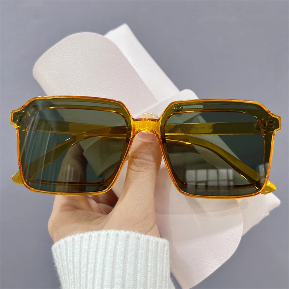 New Square Frame Sunglasses Anti-UV Travel Sun Sun Glasses Visor Large Woman Glasses UV400 Gradient Eyewear Oculos De Sol