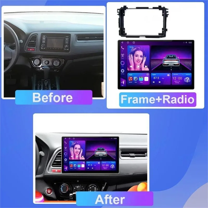 HAOGU 13.1 inc For Honda Vezel HR - V  2015 - 2017 Car Radio DVD Multimedia Player GPS Navigation 2 Din Carplay Head Unit Screen