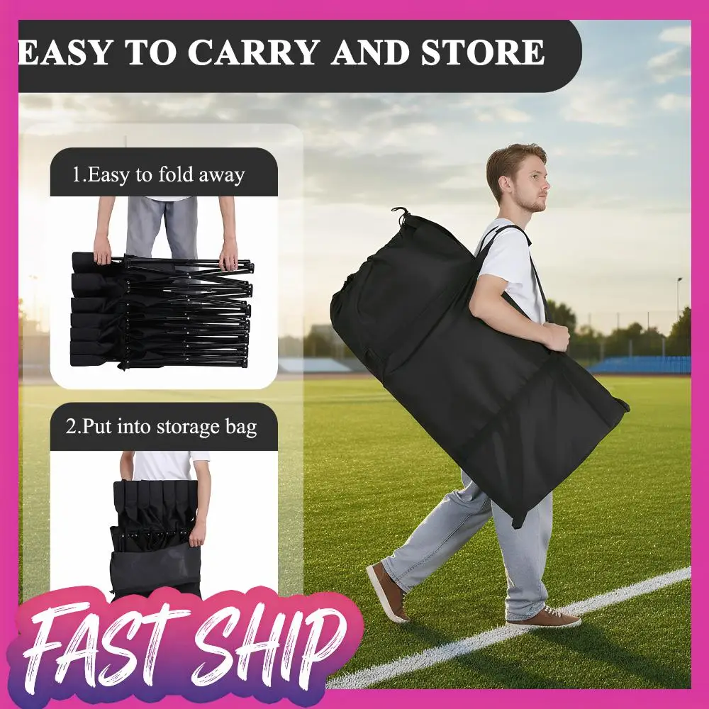 

Foldable Sideline Bench with Storage Bag & Backrest Portable Soccer Sideline Chairs 600D Oxford for Sports Football Camp Events