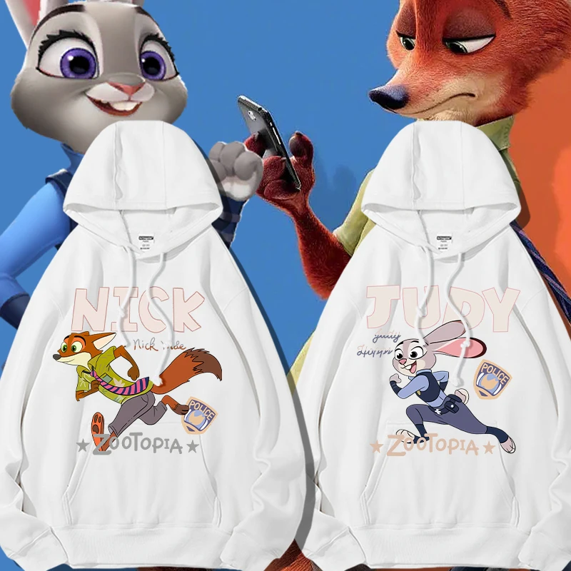 

Disney crazy Zootopia hoodie woman autumn cartoon Judy Nick co-clothing loose couple coat