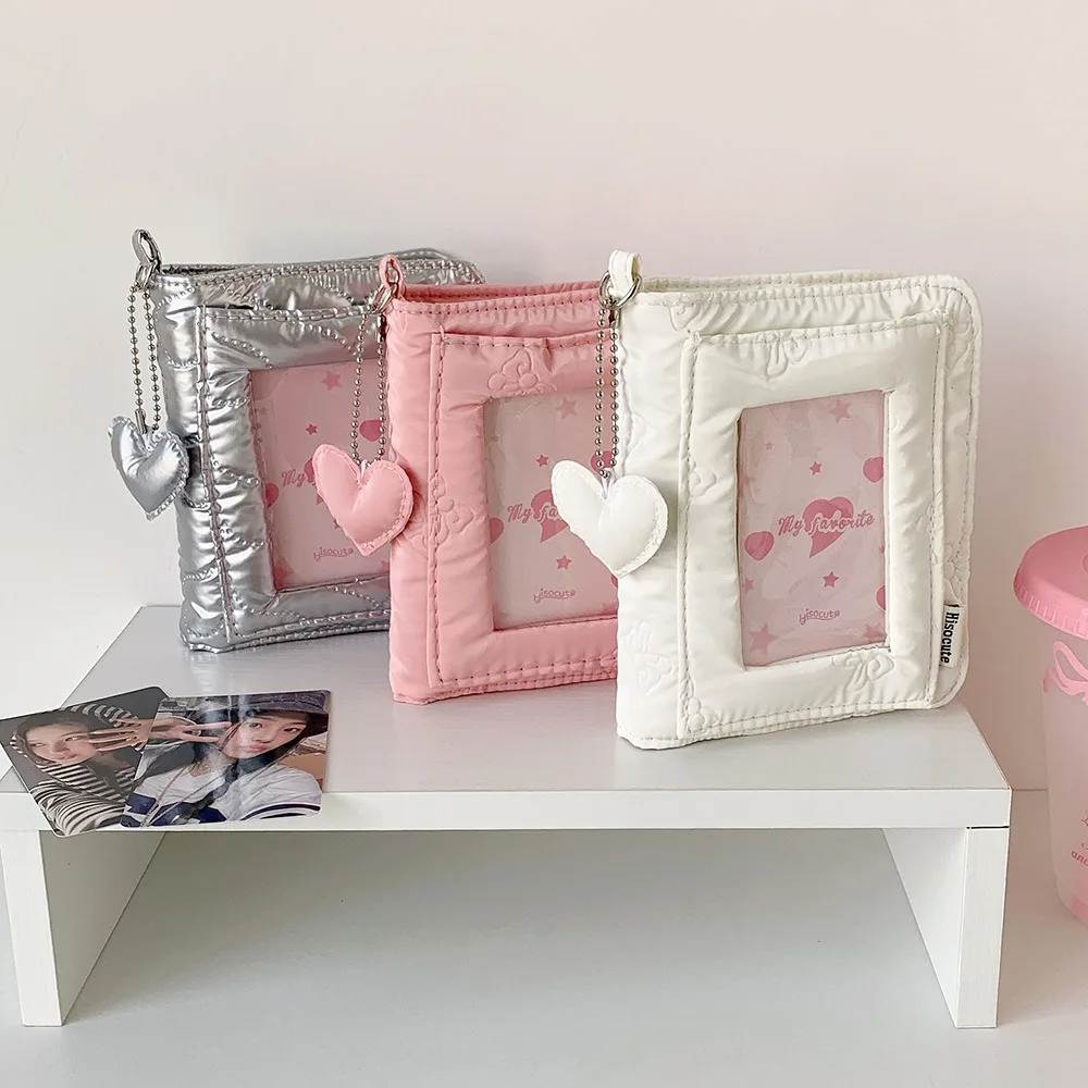 

Loose-leaf Binder Korean Photocard Holder Hanging Decoration With Heart Keychain Idol Card Display Protector Korean Style