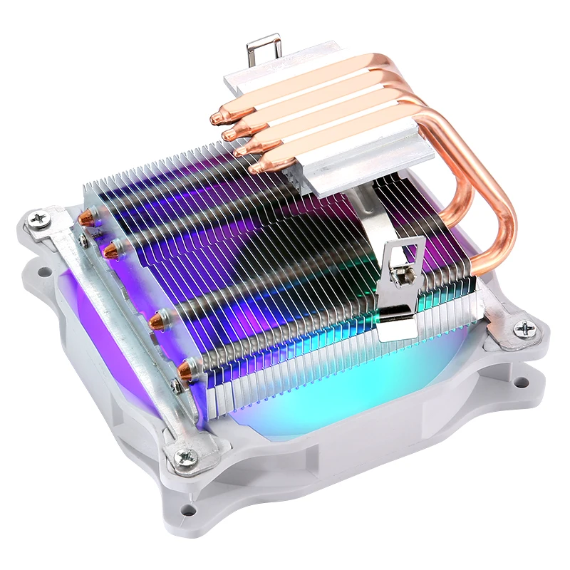 QiuzAim Computer Processo 2/4 Heat Pipe Horizontal Cooler Cpu Fan 4pin/PWM Air-cooling Install LGA2011 115x 1200 1700 AM4 X99 E5