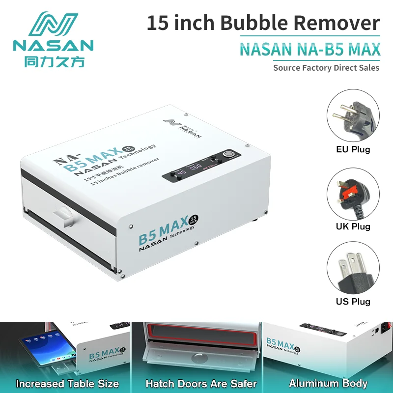 

NASAN NA-B5 MAX 15 Inches LCD Bubble Remover Machine For Phone iPad Tablet Screen Glass OCA Bubble Removing LCD Defoaming Tools