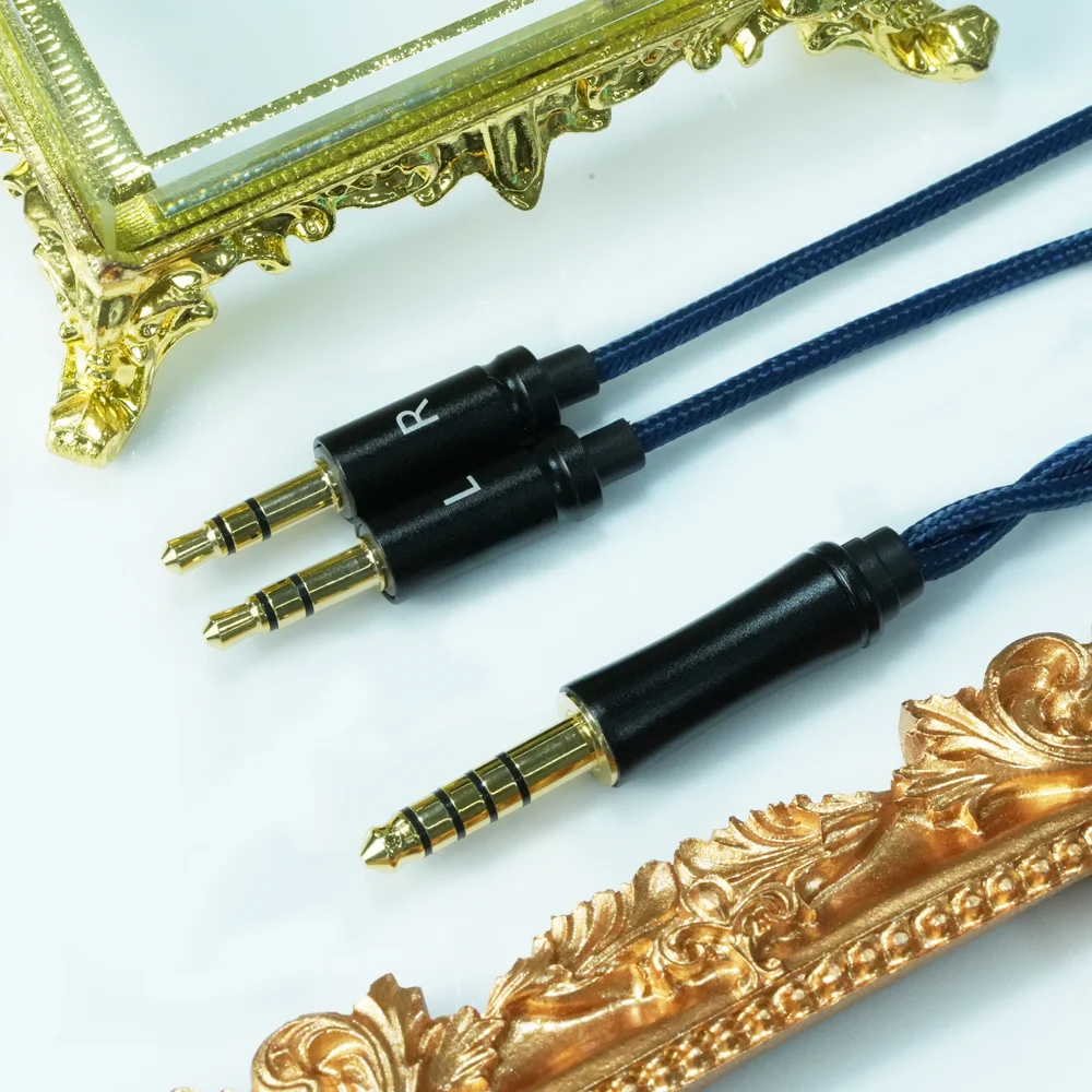 XINHS X18 2-adriges, versilbertes Einzelkristall-Kupfer-Kabel für Kopfhörer mit Koaxial-HD650/1-zu-2-Buchsen, Dual-3,5-mm/4,4-mm-Balancenkabel – Detail 7