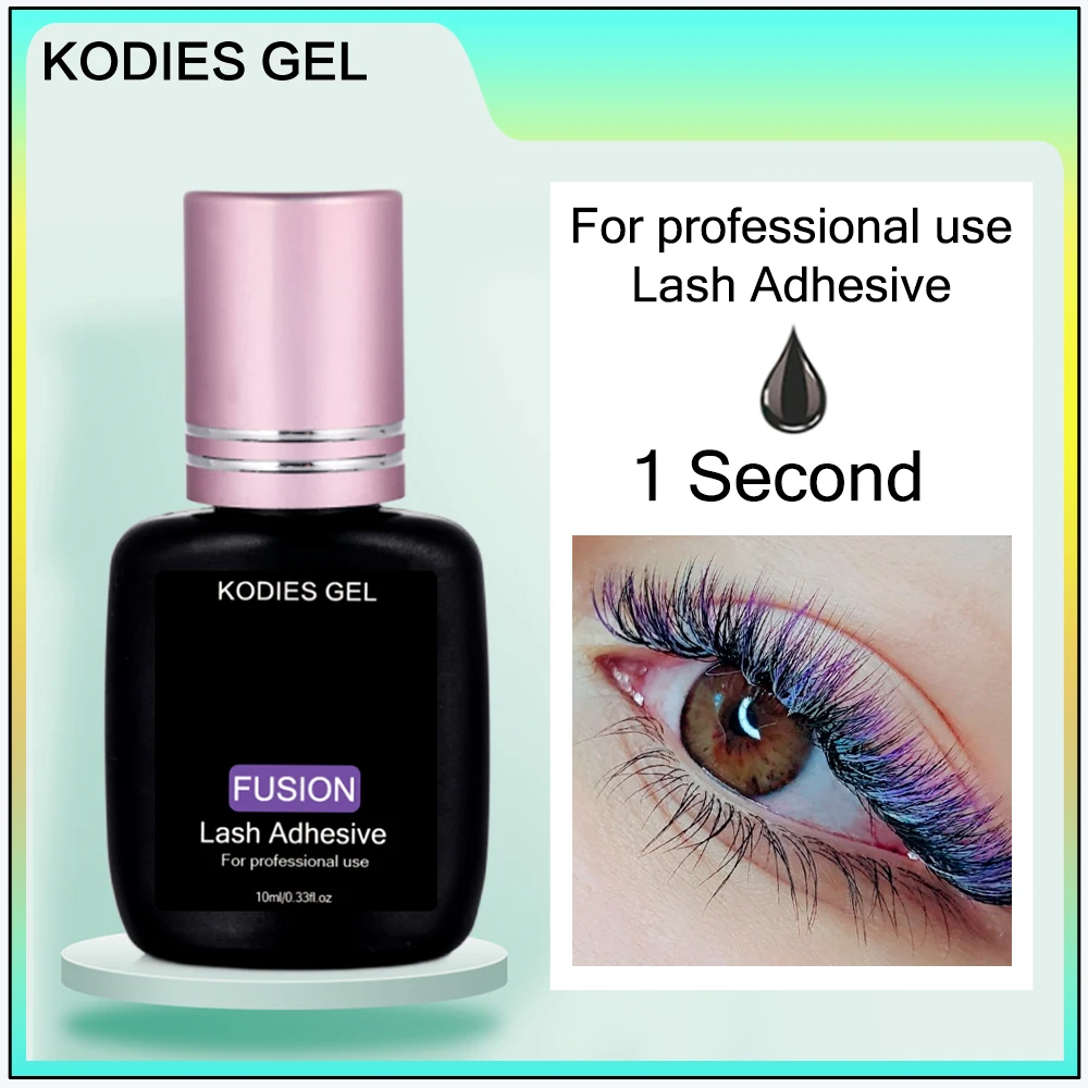 

KODIES GEL Eye Lash Glue Extension Professional Eyelash Glue Fusion Adhesive 10ML 1 Sec Dry Semi Permanent False Eyelash Tools