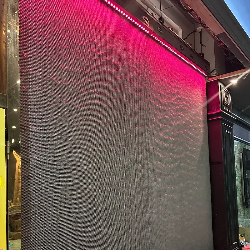 Hoisting metal mesh water curtain indoor viewing digital colorful digital water curtain
