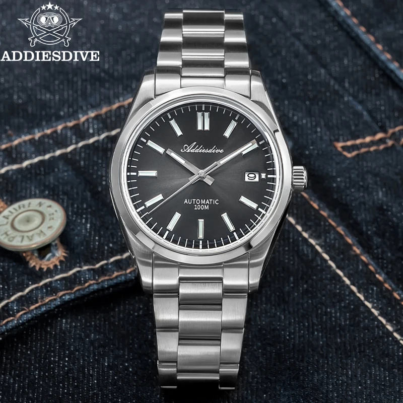 ADDIESDIVE Men's Watch New Gradient Dial Luxury Sappire NH35 Mechanical Luminous Gift Watch Waterproof Stainless Wristwatch
