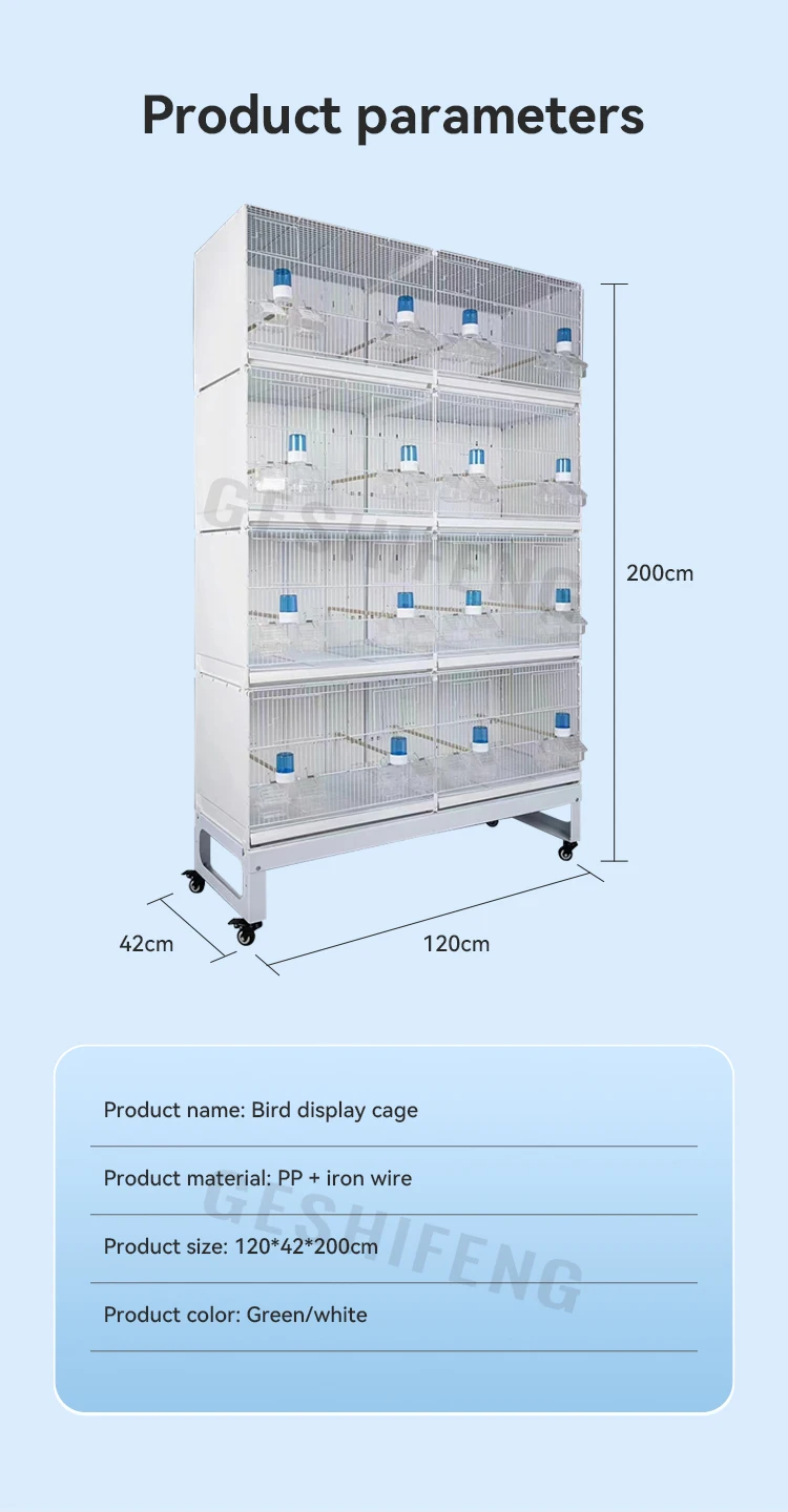 4 Layer Stackable Collapsible White Wire Canary Breeding Cages Handmade Luxury Love Bird Cage Carton Package With Drinker Box
