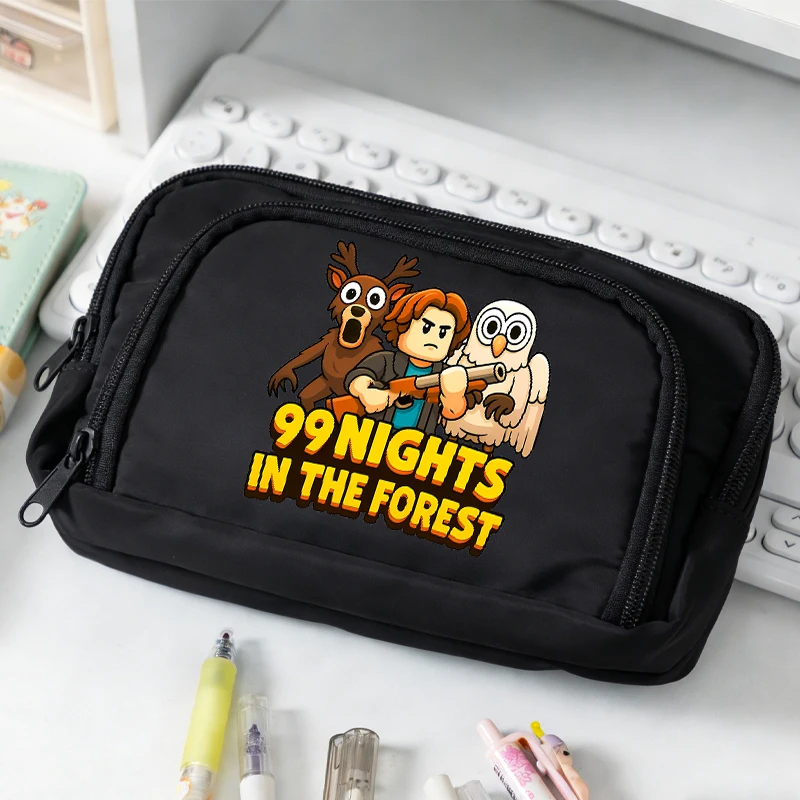 99 Nights in The Forests Pencil Cases Cartoon Large Pen Bags Boys Girls Multi-layer Pencil Bag Game School Stationery Supplies view 6