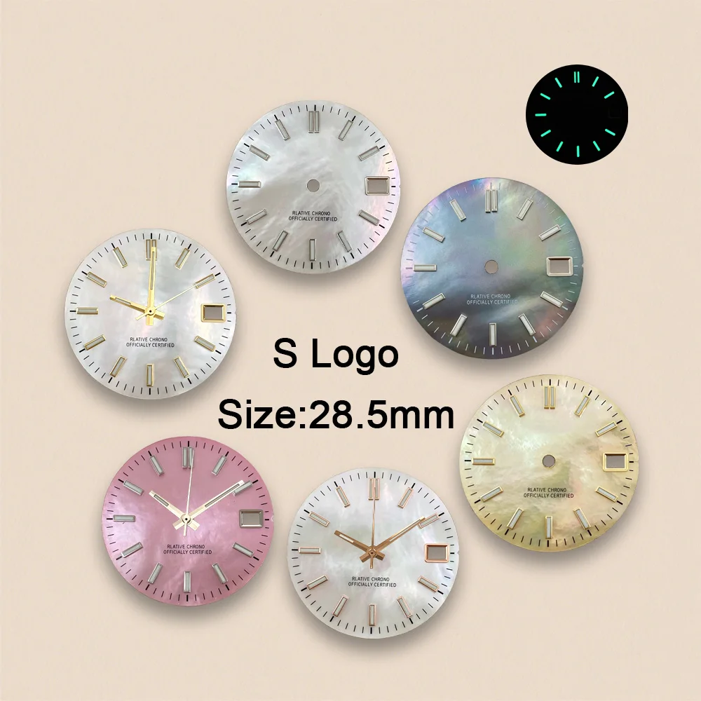 High-Quality High-Quality 28.5mm S Logo Watch Dial Pearl Dial Fit NH36 Movement Green Luminous Watch Repair Tools Modification Accessories - Aliexpress Deal