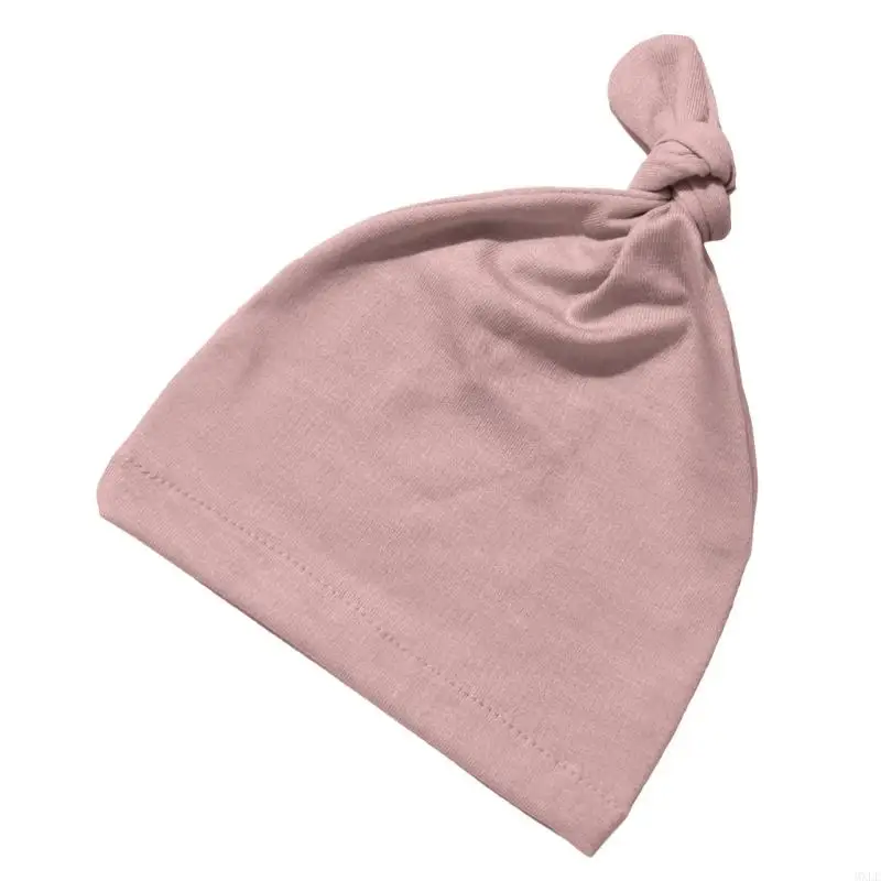 MXLE 편안한 아기 모자 신생아 헤드웨어 부드럽고 통기성 매듭 모자 단색